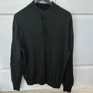 Jos. A. Bank Men's Dark Olive Crewneck Henley Sweater